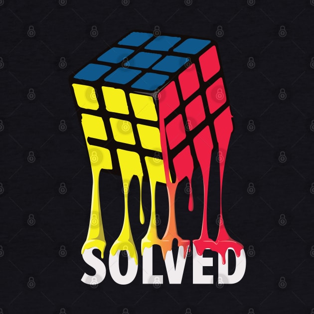 Melting Cube Solved - Rubik's Cube Inspired Design by Cool Cube Merch